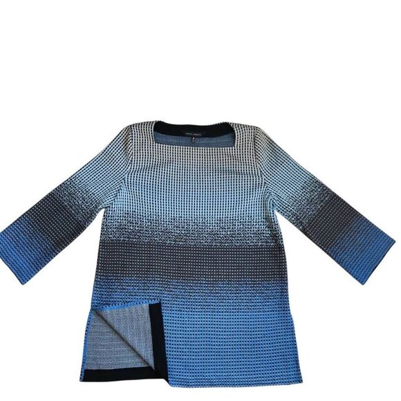 Ming Wang Skirt Top Set Womens Medium Large Jacquard Knit Ombre Print Midi Caree - Picture 5 of 8